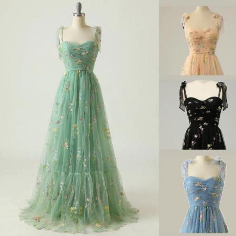 jvdv 2023 שמלת מסיבה אלגנטית שמלות נשף שמלות מנטה ירוקות רצועות מתכווננות אהבה טול תה אורך מסיבת חתונה סיום ד