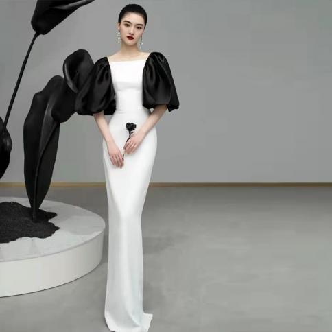צווארון מרובע שרוול נפוח קולורבלוק הרזיה bodycon שמלות לנשים מותן גבוה שמלה אלגנטית אופנה נשית חדשה 2024