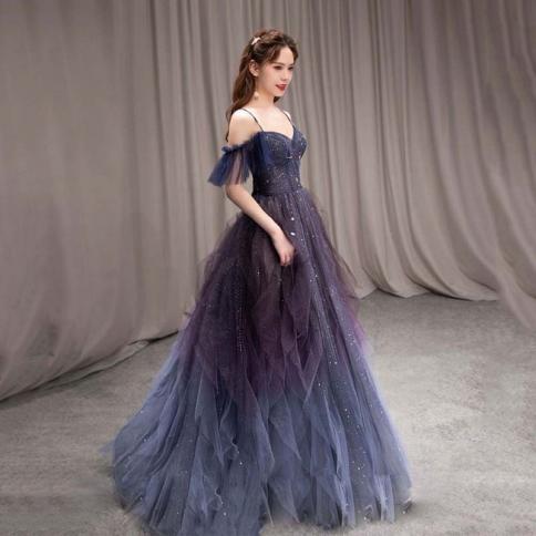 שמלות מסיבה לנשים בסגנון ארמון vestidos אפליקציות מחוץ לכתף חצאיות חצאיות קו א-קו תחרה שמלה אלגנטית עבור