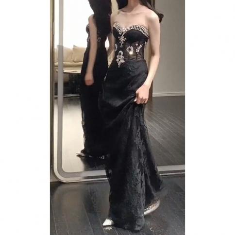 strapless open back dress Angelica Maxi Tube Dress | Satin Long Maxi Cocktail Dress