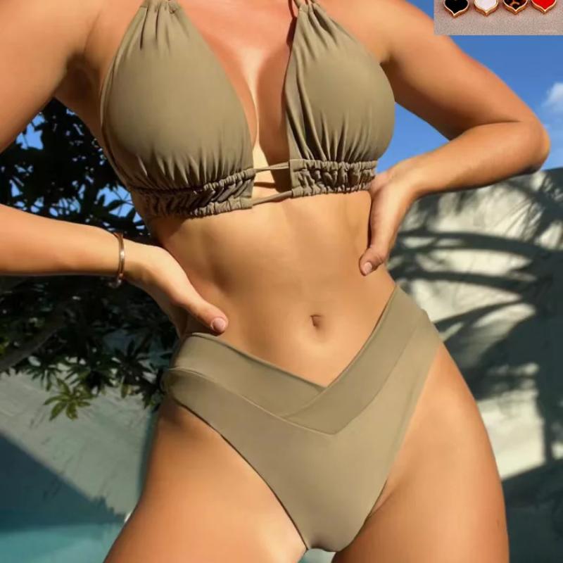 deep v neck push up bikini