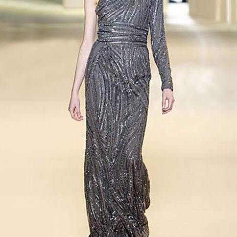 Sparkle Silver Evening Dresses For Women Long Sequins Floor-length Mermaid  Elegant Prom Party Wedding Guest Special Even Color Silver US Size 20W
