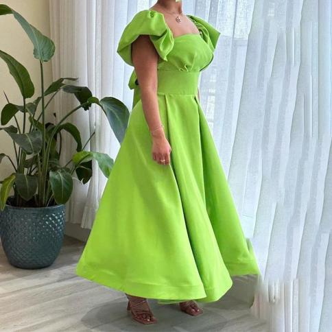 שמלות נשף ירוקות חדשות לנשים 2023 סאטן באורך קרסול א-קו עם אלגנטי אלגנטי לאירועים מיוחדים ערב גאלה חתונה