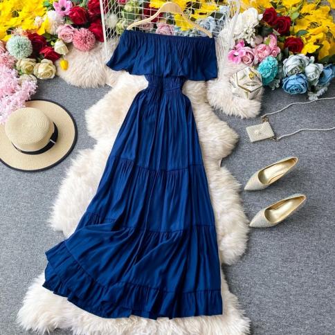 off shoulder beach dresses Beach Satin Wedding Dresses Split Off Shoulder With Pockets main image 1
