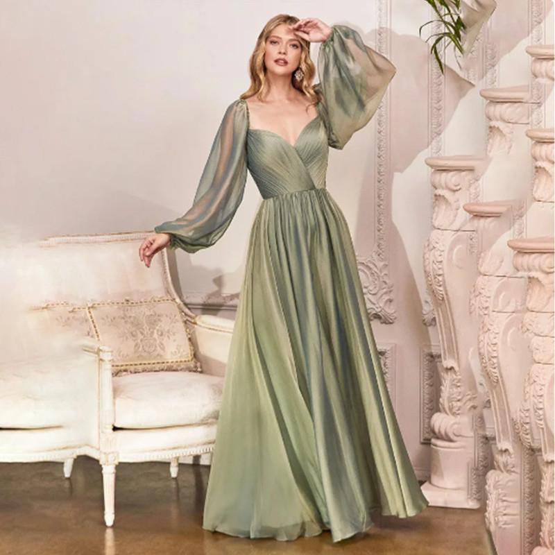 elegant off shoulder dresses Elegant Off Shoulder Handmade Beading Long Sleeve Evening Dress GJE004 –  DESIRE DRESS main image 1