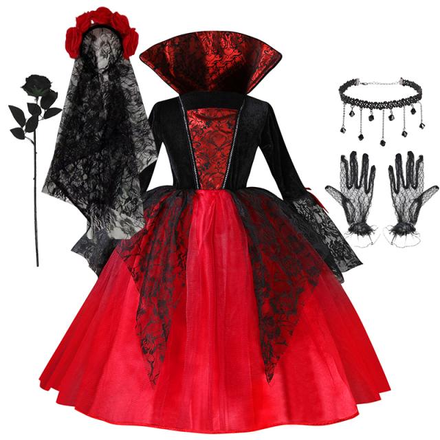halloween birthday dress Black Tulle Tutu Dress with Long Train Skirt for Rockabilly Girls, Kids  Halloween Costume or Gothic Princess Birthday Outfit