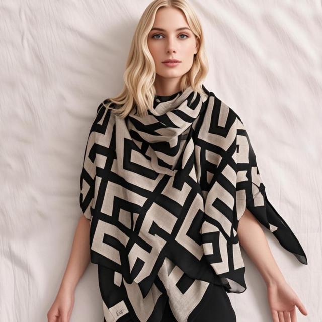 צעיף מודפס בגודל 180x90 ס