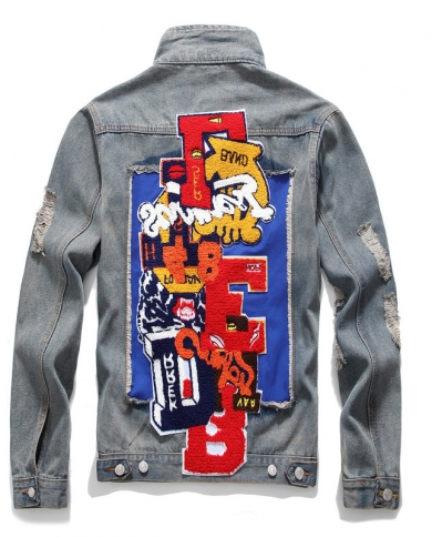 Mens punk denim on sale jacket