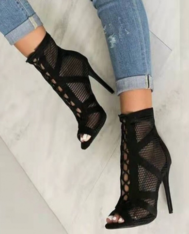 booties peep toe heels