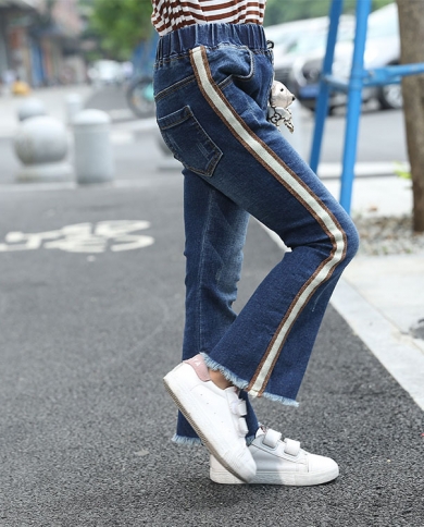 Girls Classic Versatile Denim Trousers Comfy Cotton Denim - Temu