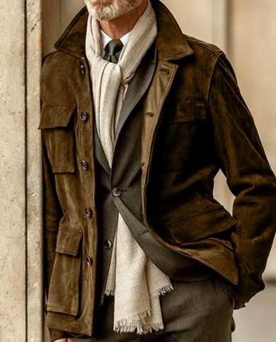 Mens hot sale suede peacoat