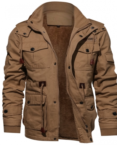 Velet Hodded Jacket colour Khaki size 5XL