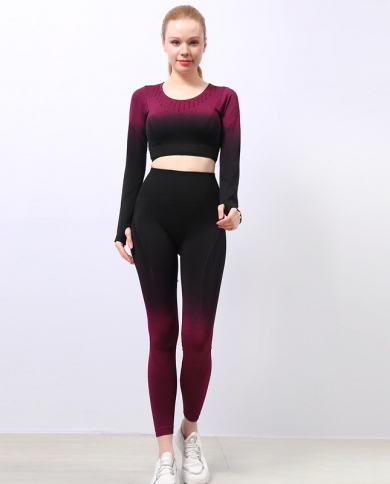 Yoga Wear Womens Elastic Gradient Long 
