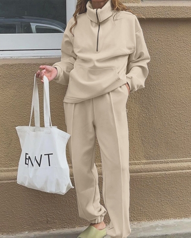 Autumn Womens High-neck Sweatshirt 