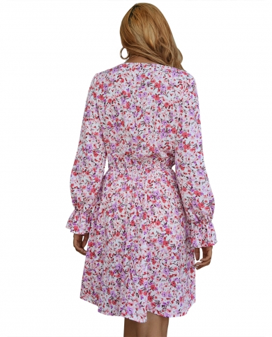 Womens Ins Casual Floral Long Sleeve A 