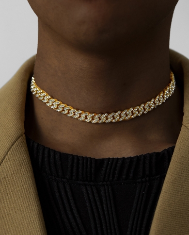 Necklace Hip Hop Chain Bracelet Alloy Full Rhinestones Chain