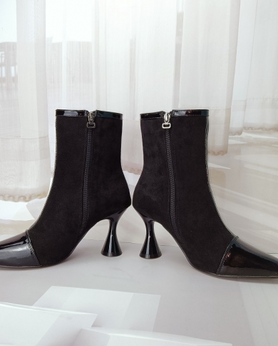 cone heel shoe boots