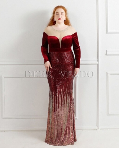 Deerveado Plus Size Evening Dress 
