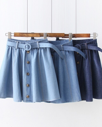 denim skirt with bow