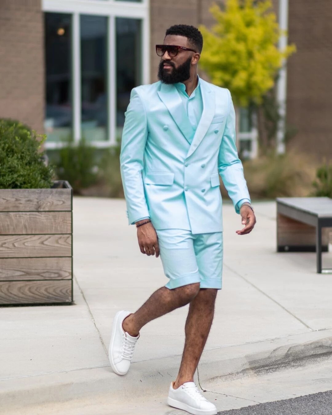 Double Breasted Mens Suits Short Pants 