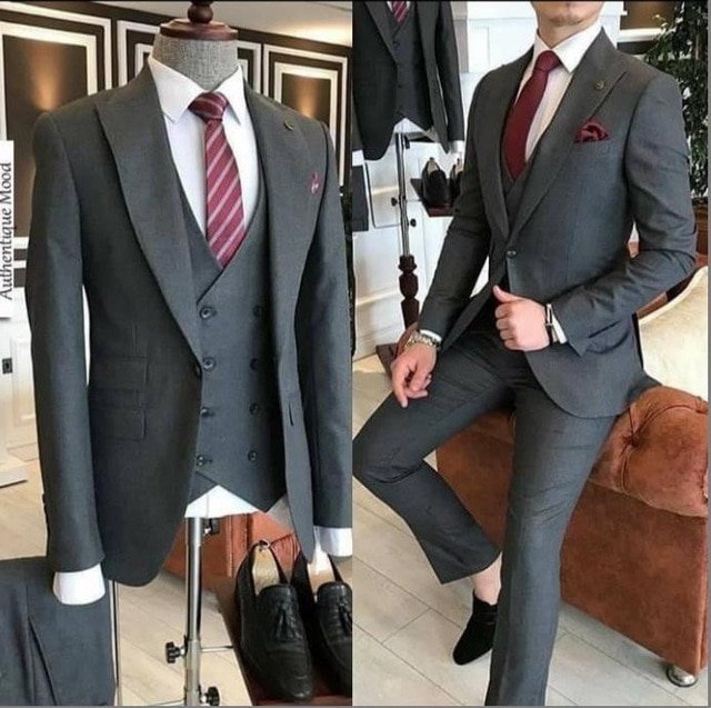 grey mens suits slim fit