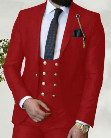 Red Slim Fit Skinny Fit Wedding Suits With Latest Coat Pant Design