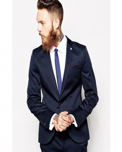 Navy Bule Latest Coat Pant Designs 