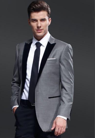 Grey blazer 2025 black lapel