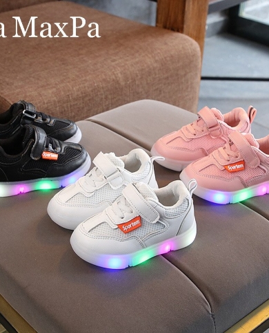 Size 21 30 Children Shoes For Glowing Kids Light Up Sneakers Fashion Non  Slip Baby Toddler Shoes Boys Girls Luminous Sne Color Pink Shoe Size 22