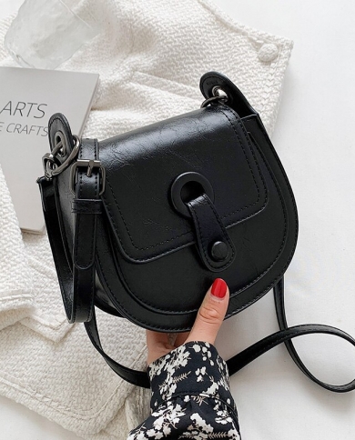 LEFTSIDE Saddle Small Crossbody Bags For Women 2023 Trend Luxury Designer  PU Leather Shoulder Bag Ladies Handbags And Purses