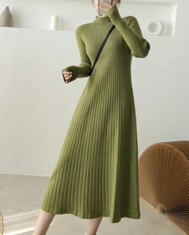 Half Turtleneck Sweater Dresses Casual 