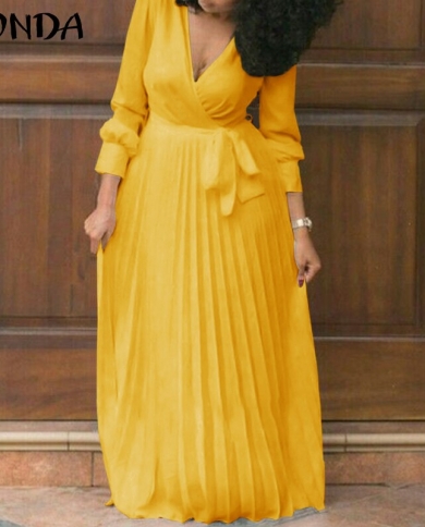 Bohemian Dress 2022 Vonda Women V Neck 