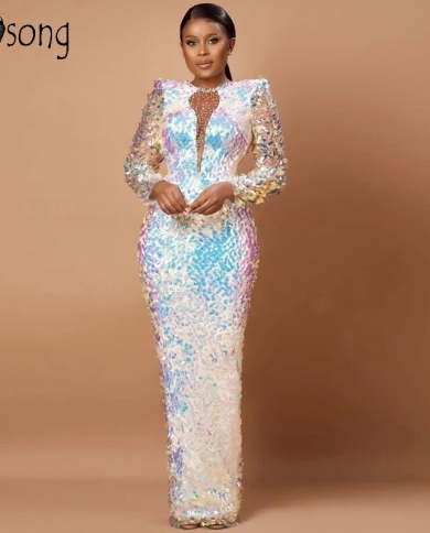 Glitter Big Sequin Prom Dresses 2022 