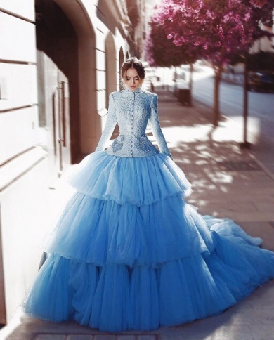 Amazing Blue Evening Dress Luxury 