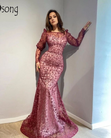 Vintage Lace Long Prom Dress Mermaid 