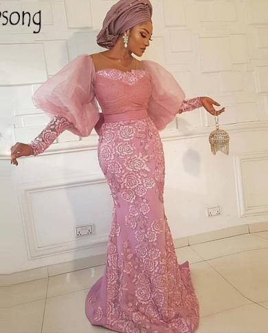 New Aso Ebi Mermaid Prom Dresses Long 