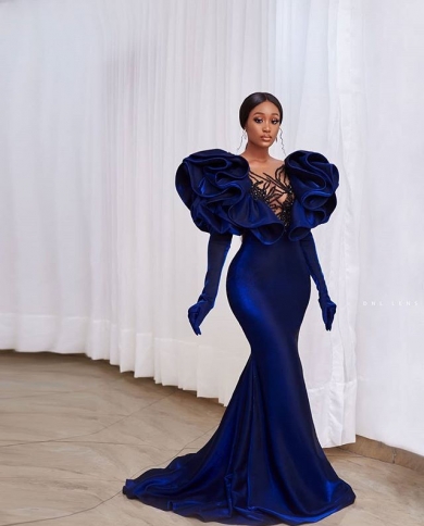 Royal blue and hot sale silver formal dress