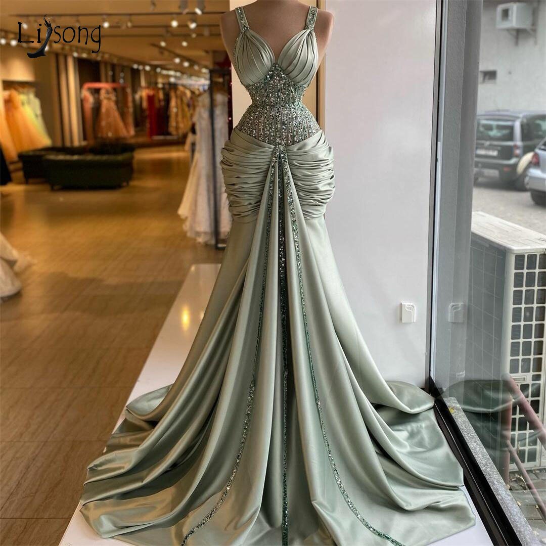 Stunning Green Beaded Prom Dresses 2022 