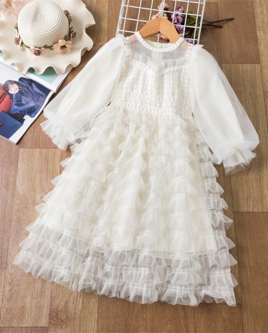 Lace Tulle Girls Dress Autumn Winter 
