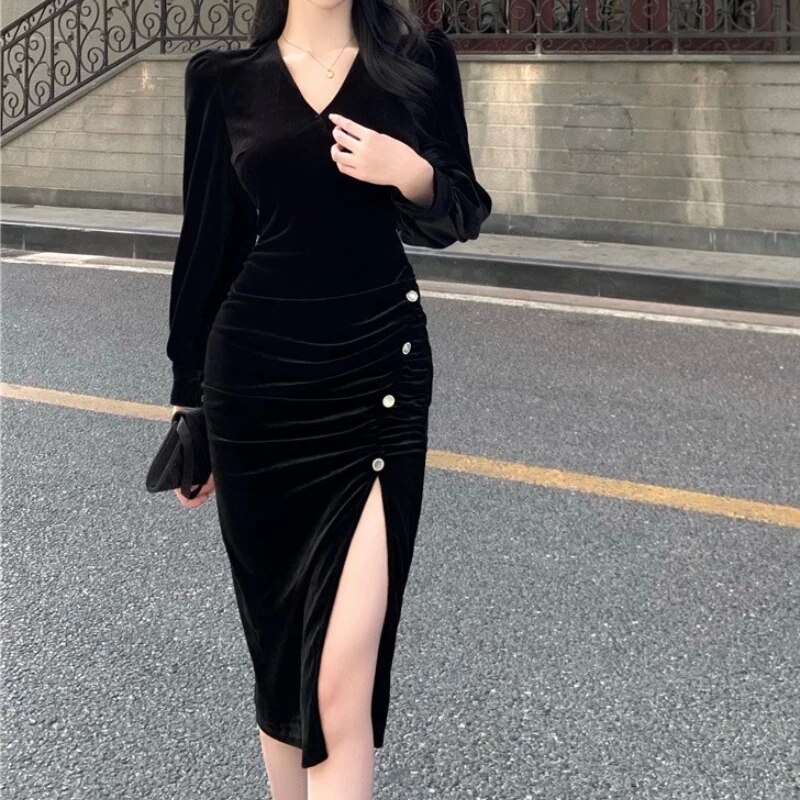 Womens Autumn Long Sleeve Elegant A 