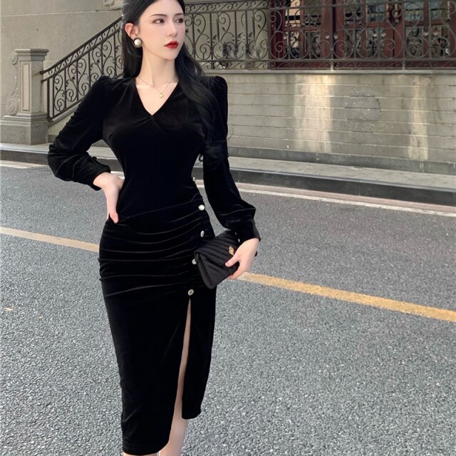 Womens Autumn Long Sleeve Elegant A 
