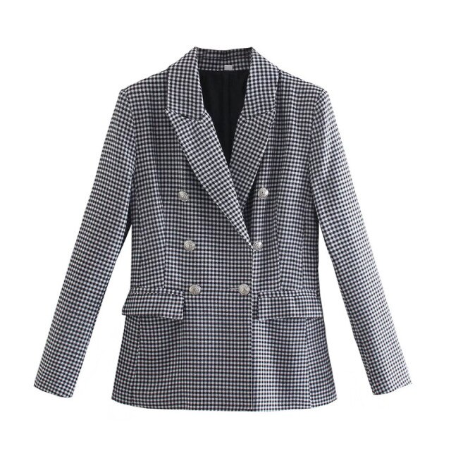 Zxqj Women Houndstooth Blazers 2022 