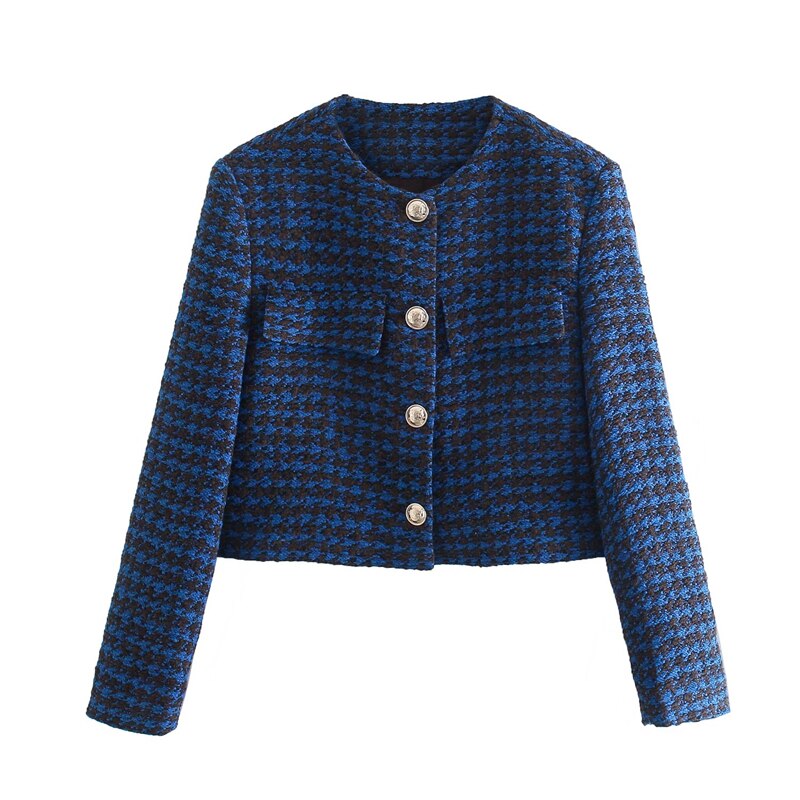 Blue tweed jacket clearance ladies