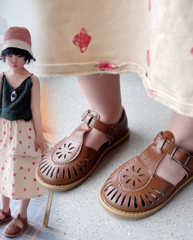 Girls Half Sandals 2023 Spring Summer British Style Children Beach