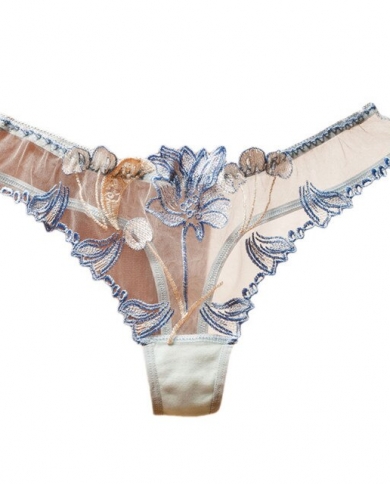 Top Peony Lace Womens Underwear Transparent Panties Ladies Seamless  Underpants Low Waist Thong Lingerie For Womenpanti Farbe White