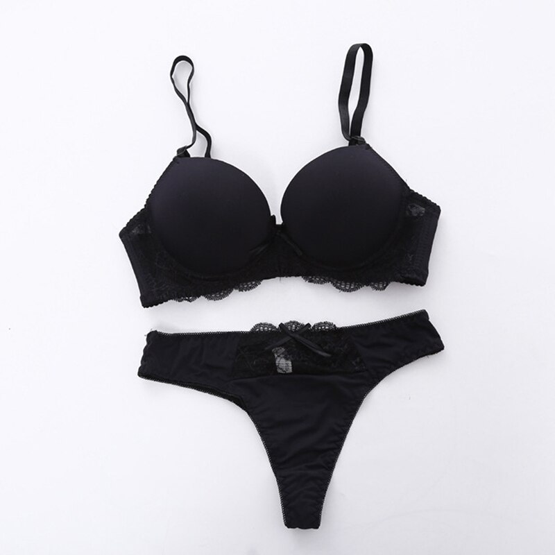 Women Underwear Set Lace Push Up Bra And Panty Sets Bow Women Bra