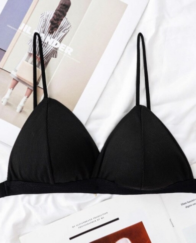 Seamless Soft Bras For Women Underwear Thin Strap Push Up Backless Bra  Female Wire Free Comfort Bralette Top Fashion Lin Color Black Bra Cup Size  One Size