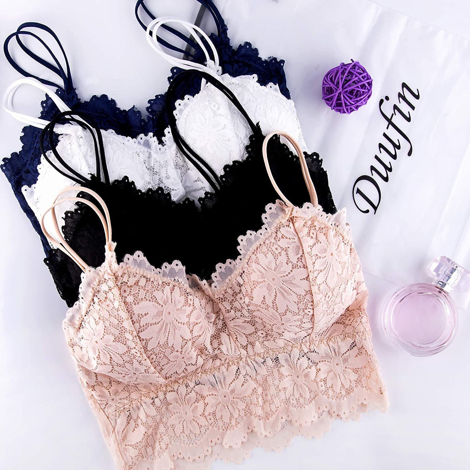 Duufin, Intimates & Sleepwear, 3 Piece Lace Bralette Set