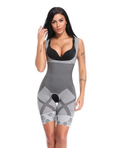 Women Full Body Shaper Slimming Bodysuit Open Crotch Waist Trainer