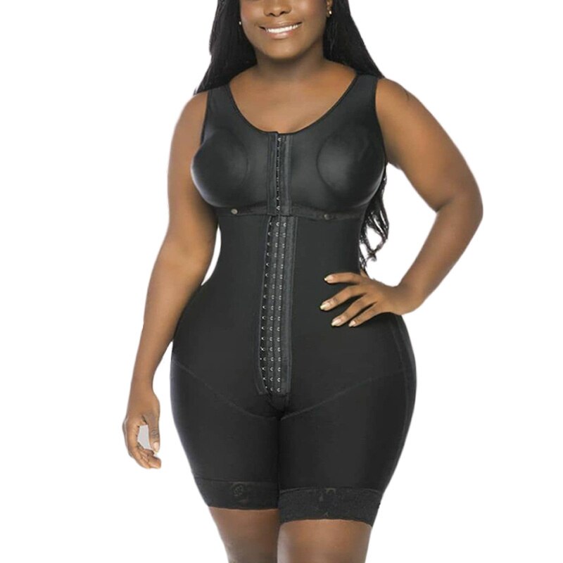 Full Body Shaper High Compression Garment Skims Shapewear With Hook And Eye  Closure Corset Adjustable Bra Waist Trainer size S Color Black FN20202A